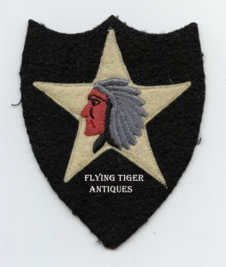 Nice 1930s US Army 2nd Inf Division Shoulder Patch Wool on Wool