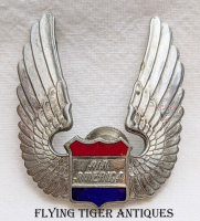 Rare ca 1966 Air America 2nd Issue Large Hat Badge in Enameled & Rhodium Plated Sterling