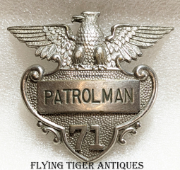 Korean War Era USAF Cambridge Research Center Patrolman Hat Badge #71