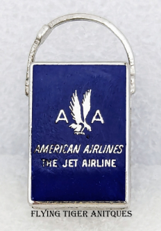 Wonderful ca 1960 American Airlines Mini Travel Bag Charm in Enameled Sterling by Kinney