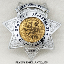 Gorgeous 1960s - 1970s Alameda Co CA Underwater Rescue Unit Master Diver Badge by Ed Jones