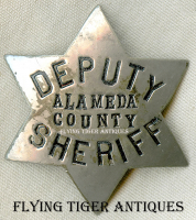 Nice, Early 1900's -1910's Alameda Co., California Deputy Sheriff 6-Point Star Badge