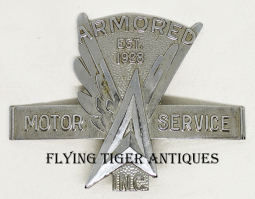 Rare & Historic JFK KENNEDY Related Early 1960's Hat Badge of Dallas, TX Armored Motor Service AMS