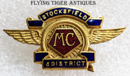 Beautiful 1930s British Stocksfield & District Motorcycle Club Caper Jacket Badge