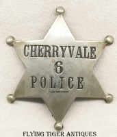 Great Old West ca 1900s - 1910s Cherryvale Kansas Police 6 pt Star Badge by Adams St. Louis