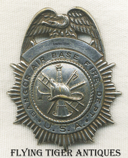 Circa 1950 Bangor Air Base Fire Department Crash Crew Badge