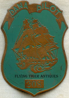Early 1930s Dana Pilot Badge #208 from Dana Point CA by LARSCO Nautical? Police?