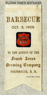 Ext Rare 1906 Pre-Prohibition Frank Jones Brewery Co Ribbon From Portsmouth NH in Anniversary