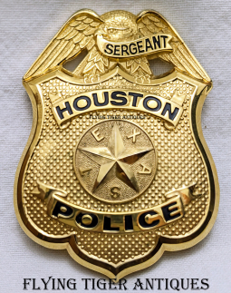 Minty Set of circa 2010s Houston TX Police Sergeant Coat & Hat Badge by Blackinton