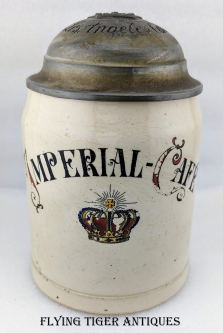 Wonderful ca 1900 Pre-Prohibition Beer Stein from the Imperial Cafe Los Angeles