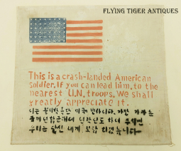 Rare Korean War USAF USN USMC Aviator Blood Chit Printed in Korea on Liner Excellent Condition