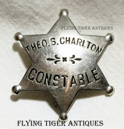 1910s Lawrence, KS Constable Badge of Theodore S. Charlton