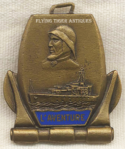 1945-1951 French Badge by Augis for the Ship "Adventure"/Insigne Pour Patrouilleur L'Aventure