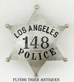 Ext Rare ca 1900 Series 2 Los Angeles California Police Badge #148 by Chipron