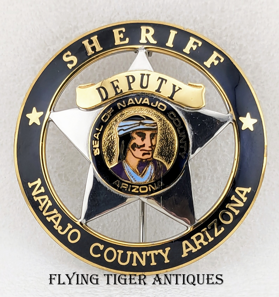 Early 1990s Navajo Co Az Deputy Sheriff Badge By Bnb Flying Tiger Antiques Online Store