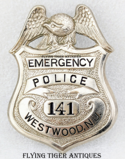 WWII era Westwood NJ Emergency Police Badge #141