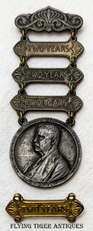 1910 Panama Canal Service Medal Awarded to Karl Edholm with 3 Bars For 8 Years Service w 1 Loose Bar