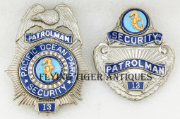 Ext Rare ca 1958 Pacific Ocean Park Santa Monica Security Patrolman Coat & Hat Badge #13