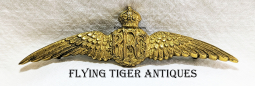 Ext Rare & Stunning 1913 RFC Royal Flying Corps Dress Pilot Wing in Fire Gilt Bronze