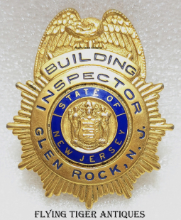 1940s-1950s Glen Rock NJ Building Inspector Badge