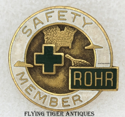 1940s-1950s Rohr Aircraft Plant Safety Officer Member Badge