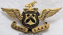 Ext Rare ca 1945 SAAF SALM South African Air Force No 2nd Bomber Group Maintenance Company Badge