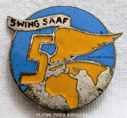 Ext Rare ca 1942 - 1943 SAAF SALM South African Air Force No 5 Wing Badge