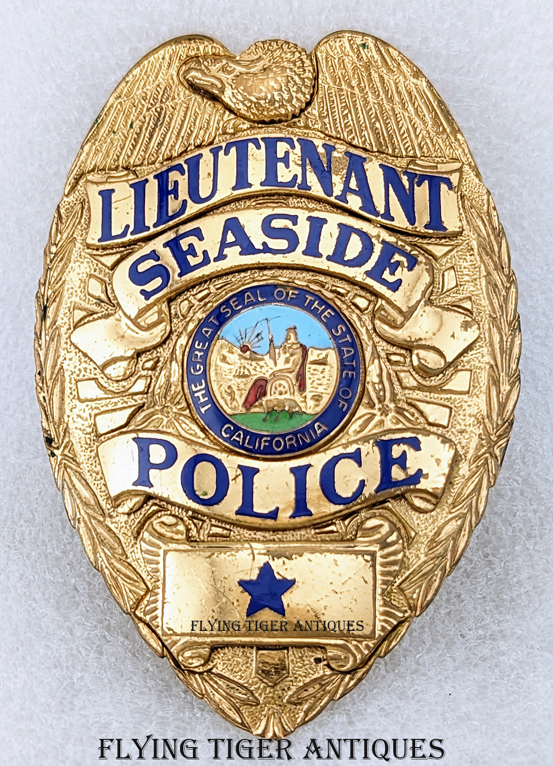 Great ca 1970 Seaside CA Police Lieutenant Badge by Entenmann-Rovin ...