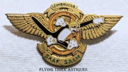 Large & Ext Rare ca 1944-45 SAAF SALM SOUTH African Air Force # 9 Fighter Squadron Badge