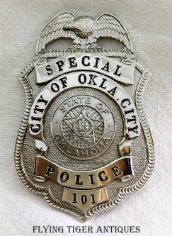 Large 1950s Oklahoma City OK Special Police Badge #101