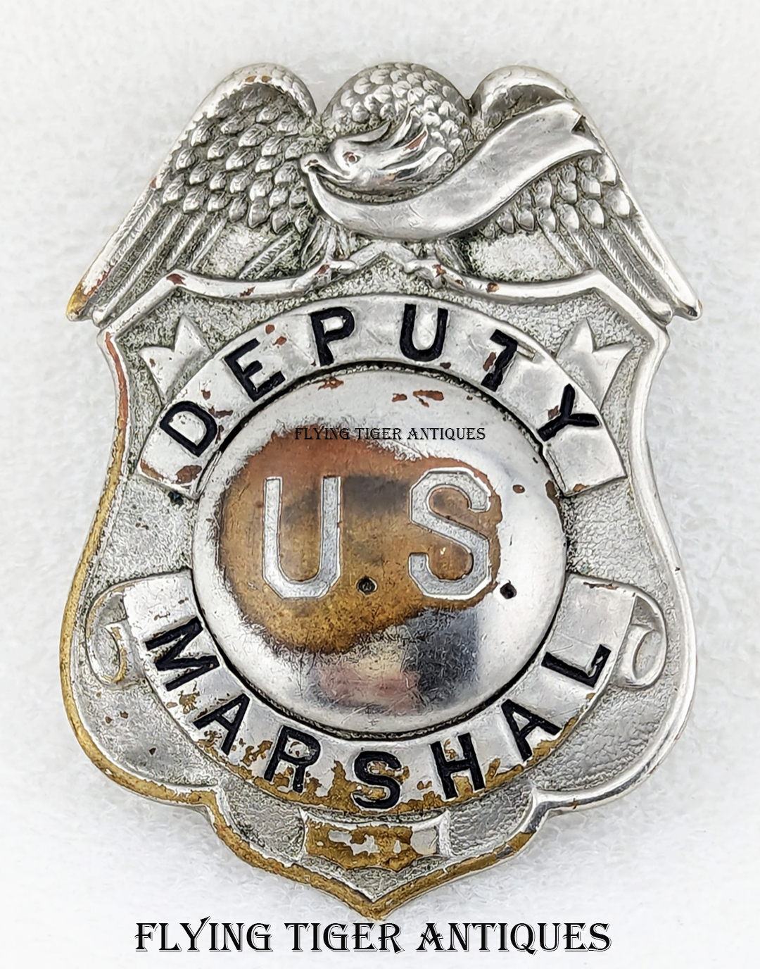 Great Old 1910s-1920s Deputy United States Marshal Eagle Top Shield ...