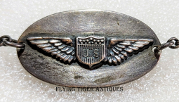 Beautiful WWI USAS Pilot Bracelet in Silver by Robbins with Early Maker Mark