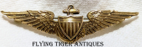 Gorgeous ca 1920 10K Gold Cap Size USN Pilot Wing by Rare San Diego Jeweler Jessop