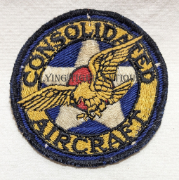 Nice WWII Consolidated Aircraft War Worker Union Patch B-24 Liberator Manufacturer