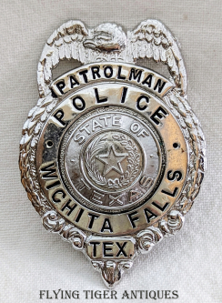 Rare 1950s-60s Wichita Falls Texas Police Patrolman Badge