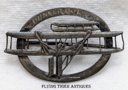 Ext Rare & EARLY ca 1907-1909 Wright Flyer Pin in French Silver from Dunkerque Dunkirk on Oval