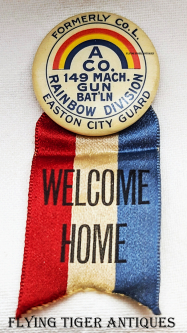 Wonderful WWI 42nd Rainbow Div 149th Machine Gun BN Co A Welcome Home Celluloid