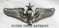 Gorgeous ca 1940-41 USAC Senior Balloon Pilot Wing in Hand Chased Silver-Plated Nickel by AMCRAFT