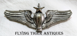 Gorgeous ca 1940-41 USAC Senior Balloon Pilot Wing in Hand Chased Silver-Plated Nickel by AMCRAFT