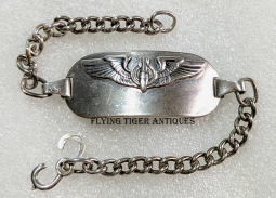 Rare WWII USAAF Bombardier ID Bracelet in Sterling Silver