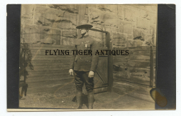 WWI RPPC of USAS Overseas ENLISTED Military Aviator with CHEST WING & DISTINGUISHED SERVICE CROSS