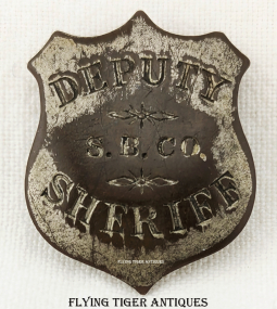 Great 1890s-1900s Deputy Sheriff Posse Size Badge Possibly from San Benito County California