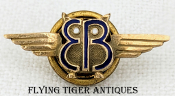 Gorgeous 1920s-Early 1930s Early Birds of Aviation Member Lapel Wing in 10K Gold