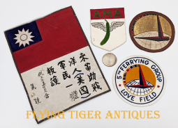 Incredibly Rare WWII ACFC ATC Flying Green Banana's Grouping with Vintage Chit and many Rare Patches