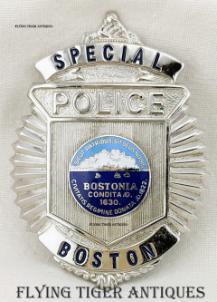 1970s-1980s Boston MA Special Police Badge with Color Seal