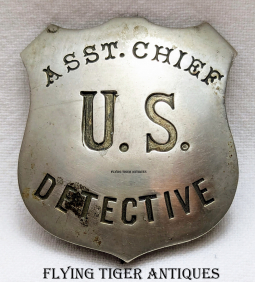 Ca 1900 United States Assistant Chief Detective Badge by Dury's Nashville