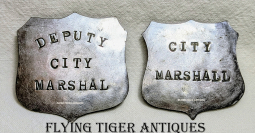 Wonderful ca 1890s Matching Pair of Hand Made "Stock" City & Deputy City Marshall Badges