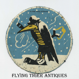 Ext Rare WWII USAAF 344th FS 343rd FG 11th AF Silk Screened Leather Jacket Patch Disney Crow