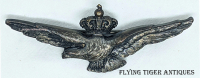 Very Rare Late 1920's M1923 Italian Royal Air Force Enlisted Pilot Wing in Silvered Brass