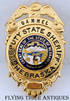 1980s-1990s Nebraska Deputy State Sheriff Badge Named